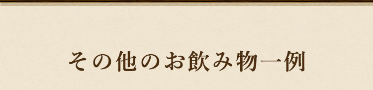 その他のお飲み物一例